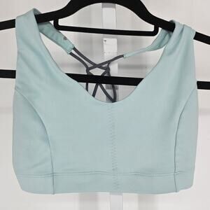 C9 by Champion Womens Sz S High Impact Sports Bra Light Blue Strappy Back